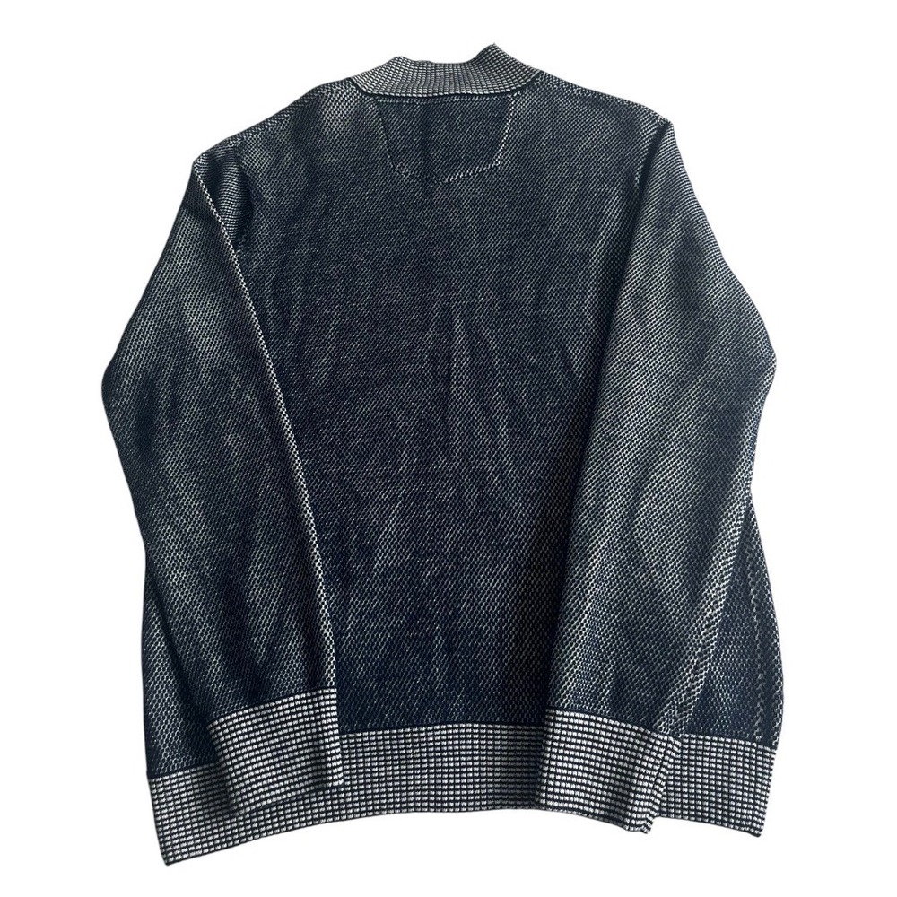 Robert Graham Full Zip Knit Sweater Wool Blend Pockets Blue Preppy Mens Medium - Picture 2 of 6